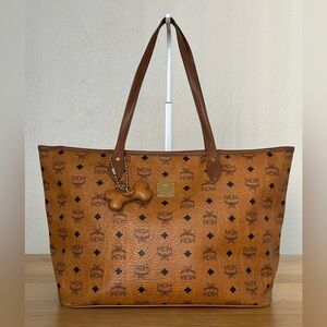 MCM cognac zippy tote bag
